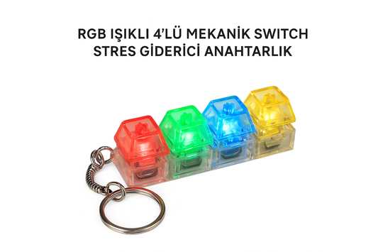 RGB Işıklı 4’lü Mekanik Switch Stres Giderici Anahtarlık